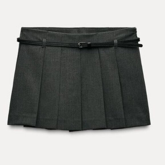 ZARA BOX PLEAT SKORT WITH BELT - Picture 3 of 5